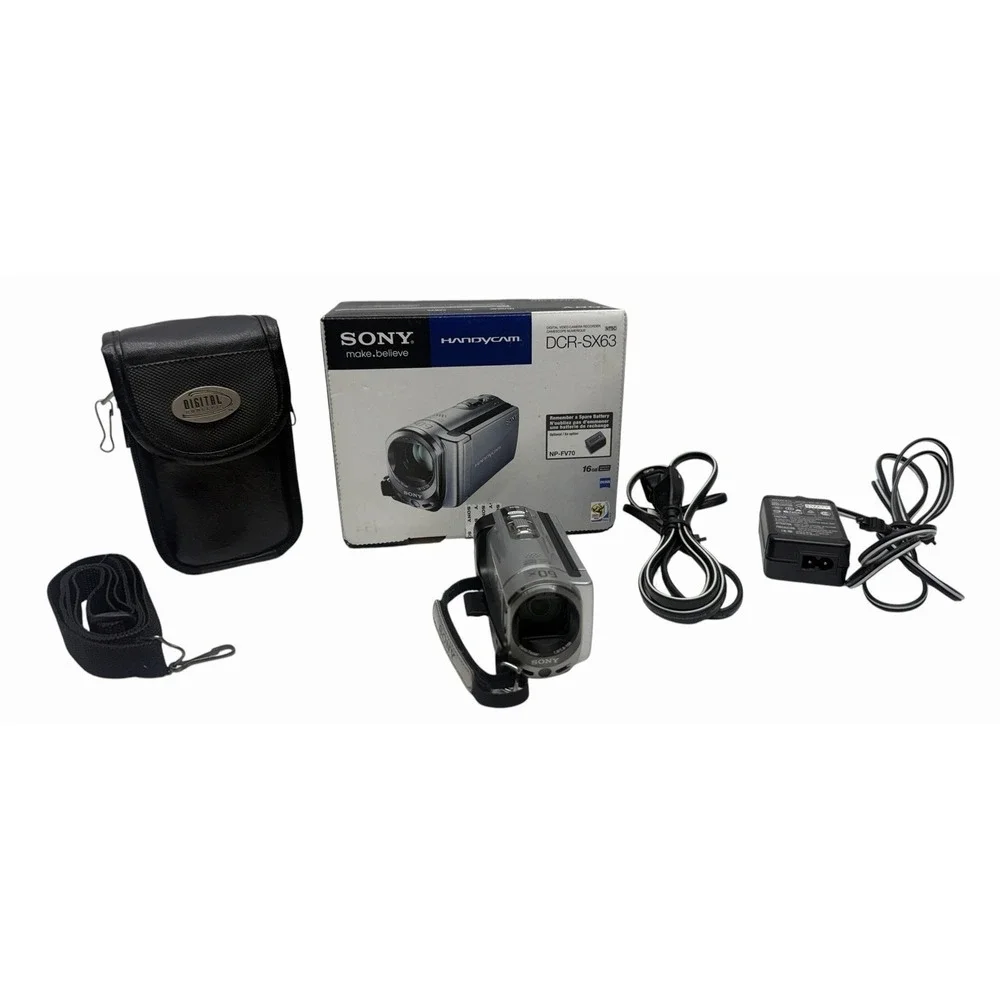Sony Handycam DCR-SC63 Standard Definition Digital Camcorder, Silver 16GB Memory